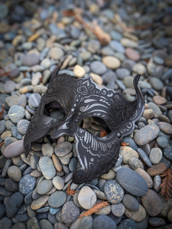 Devil Masquerade Black Leather Fetish Mask Black - Image 4