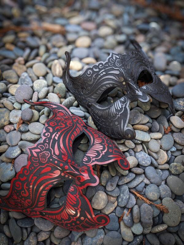 Devil Masquerade Black Leather Fetish Mask Black - Image 2