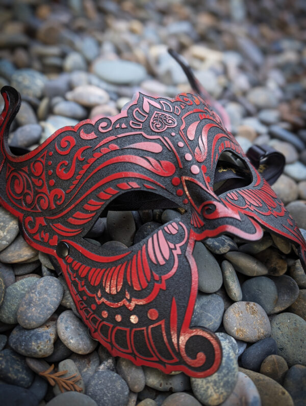 Devil Masquerade Black Leather Fetish Mask Black - Image 9