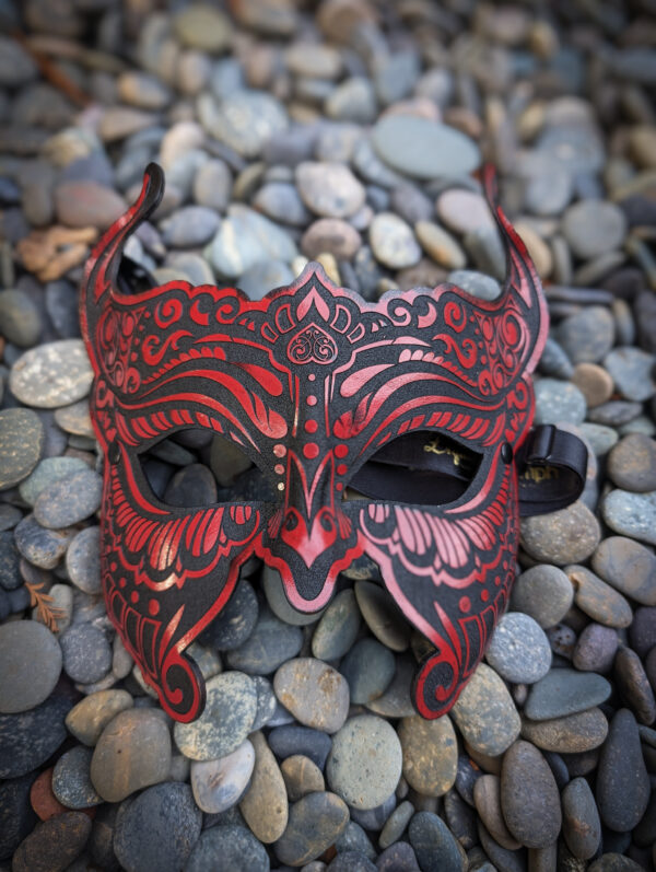 Devil Masquerade Black Leather Fetish Mask Black - Image 7