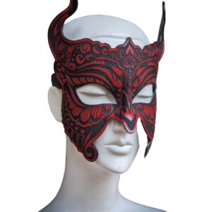 Devil Masquerade Black Leather Fetish Mask Black