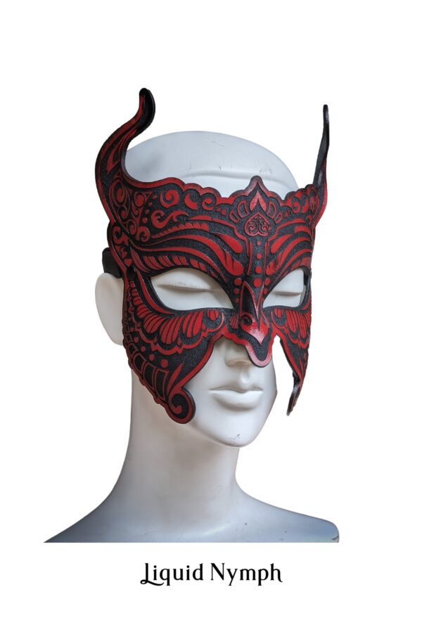 Devil Masquerade Black Leather Fetish Mask Black