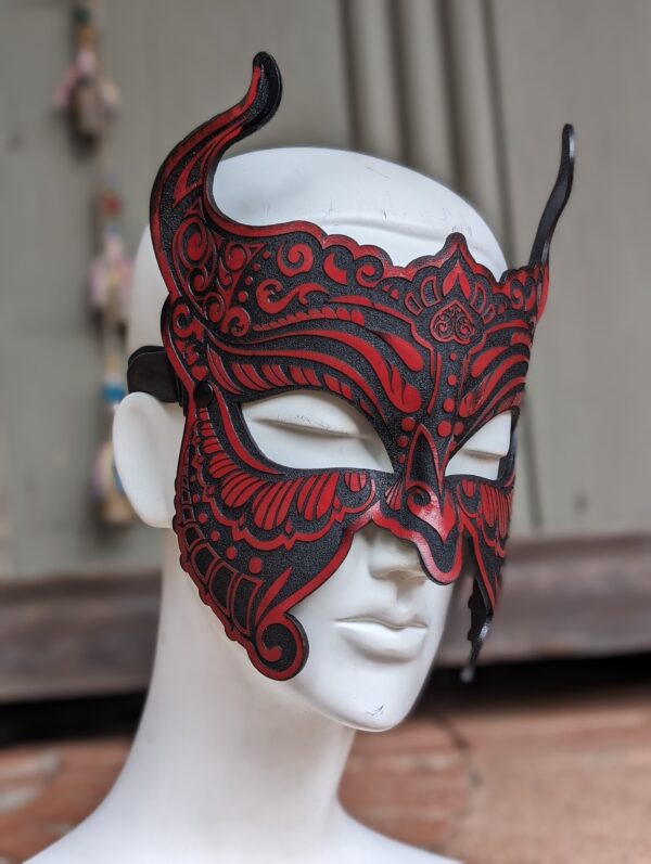 Devil Masquerade Black Leather Fetish Mask Black - Image 11