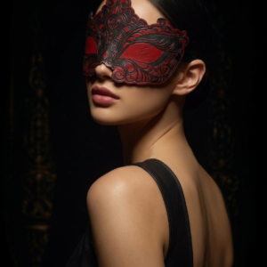 Liquid Nymph handmade gold leather kitty masquerade mask – laser-etched ear detail close-up